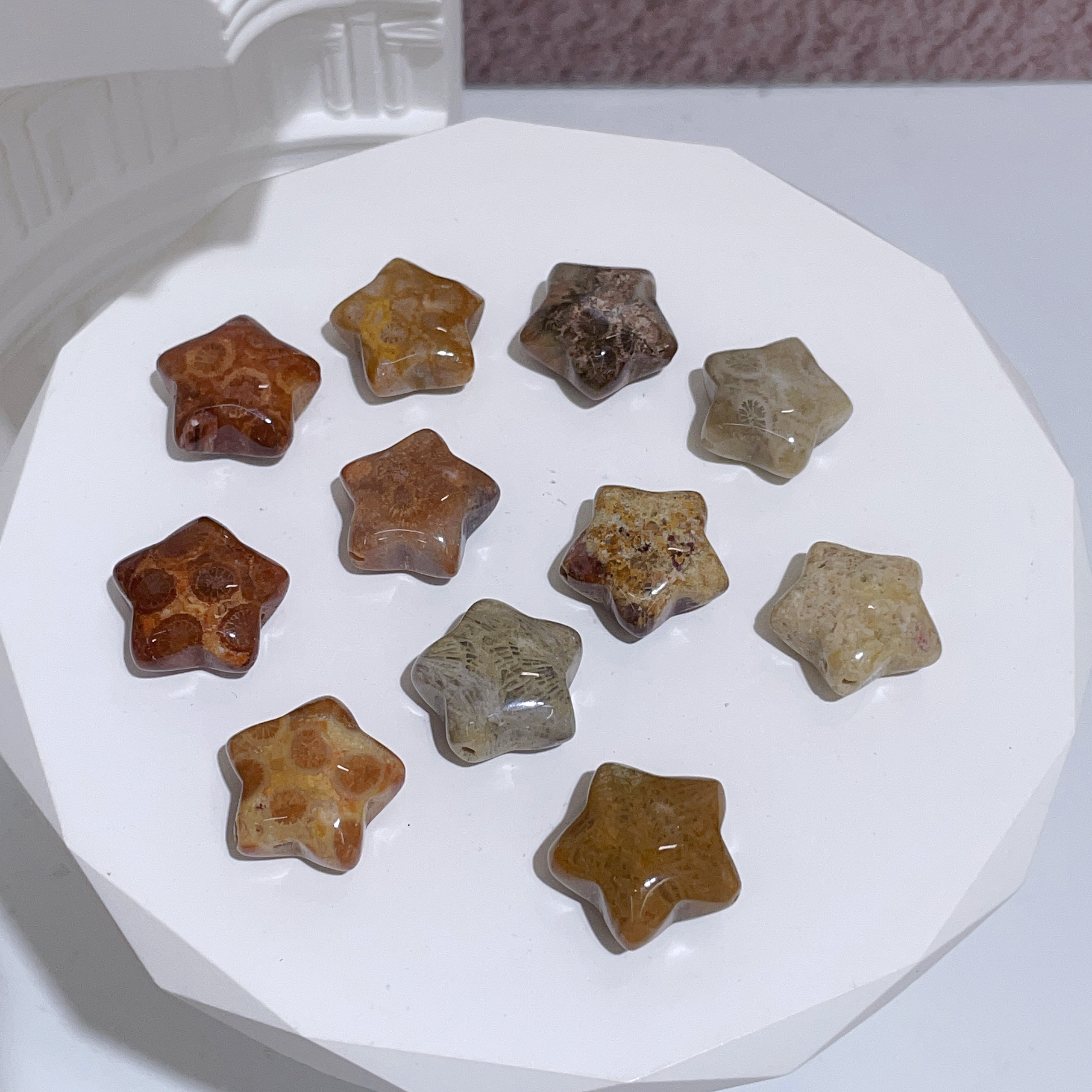 彩珊瑚玉星星配珠 18mm～買一送一