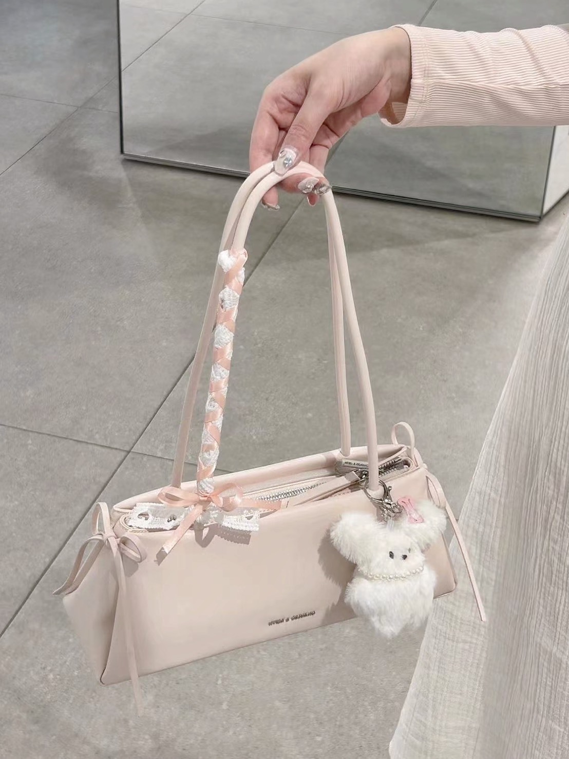 CHARLES&KEITH 小CK 中號 蝴蝶結 法棍包