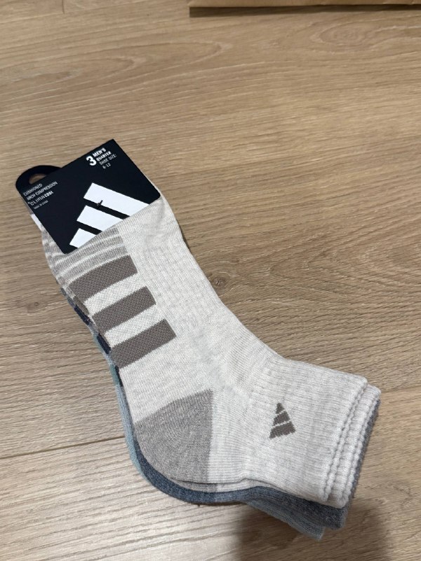 [USW] ADIDAS ALUMINA HEATHER/COOL LIGHT HEATHER/WONDER SILVER 3 MEN'S QUARTER SOCKS, 888254201929 (UZZ200)