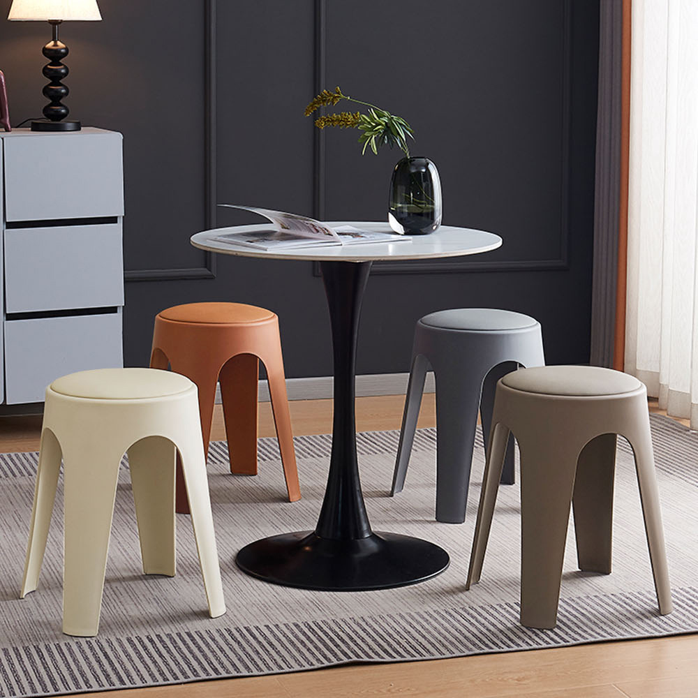 【AOTTO】莫蘭迪貓抓皮加厚疊加圓凳椅凳(ID-002)