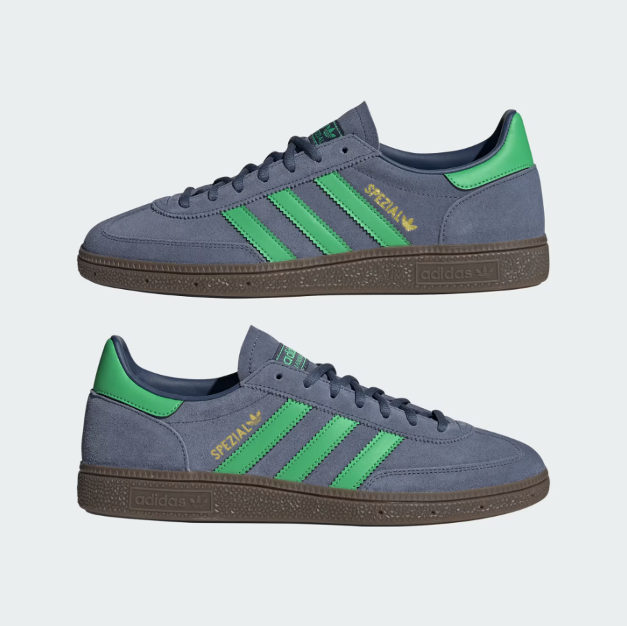 【 adidas HANDBALL SPEZIAL 復古麂皮鞋款 - 墨藍x綠 】