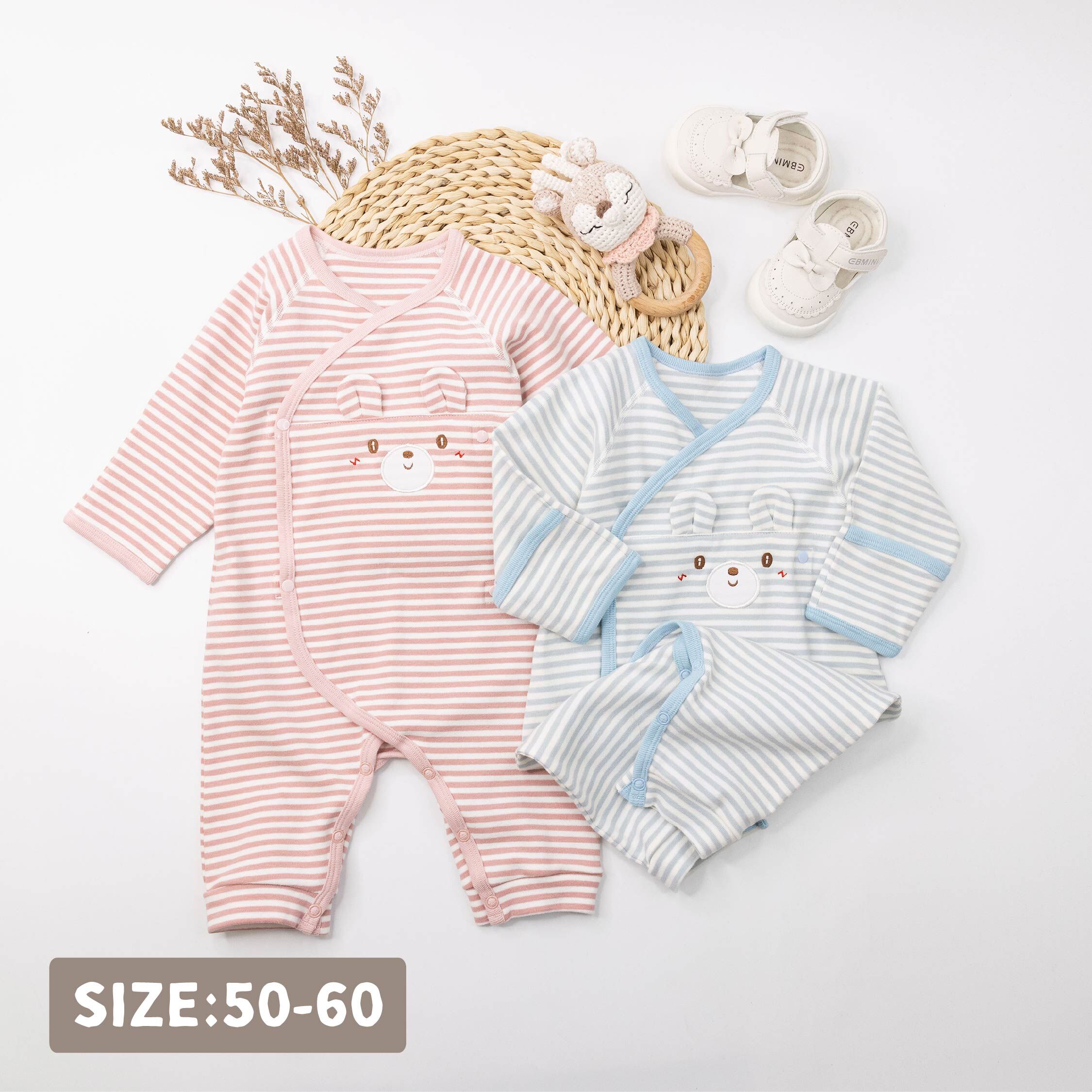 范侖鐵諾【32571】靦腆熊立體耳朵條紋蝴蝶裝/蝴蝶衣＊二色