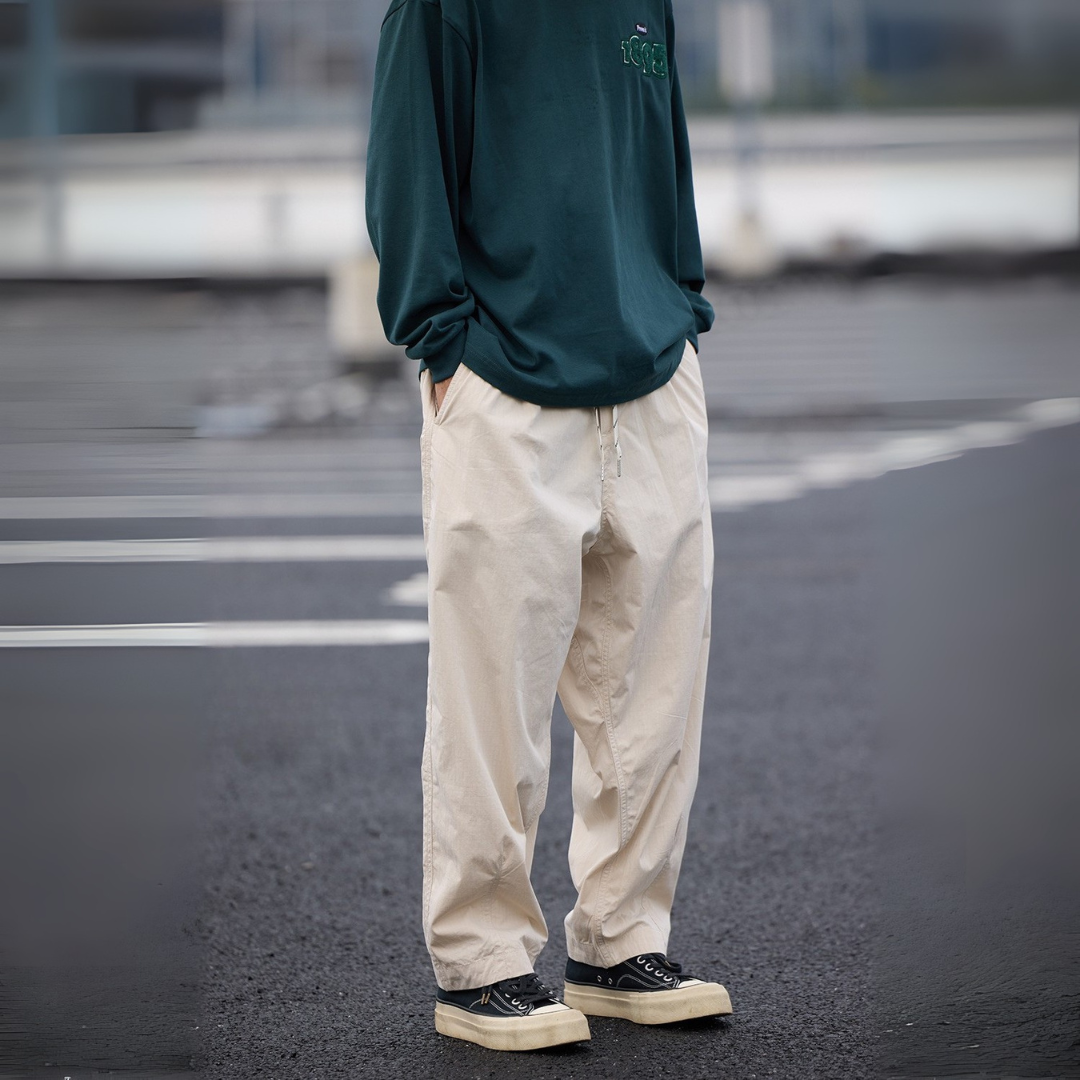 水洗微錐舒適斜紋九分褲