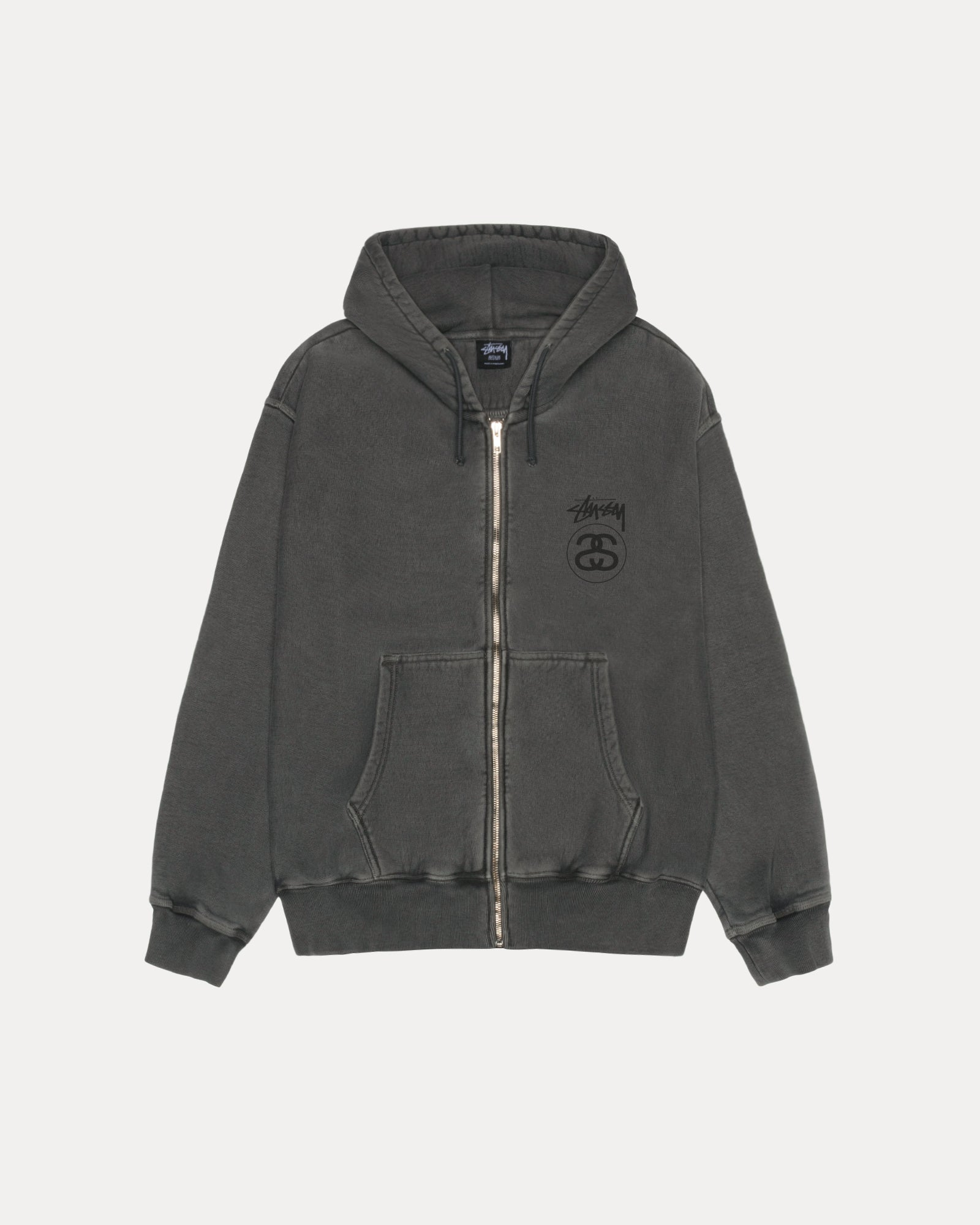 2025AW STUSSY STOCK LINK ZIP HOODIE PIGMENT DYED LOGO 水洗 連帽 外套 現貨 1975118