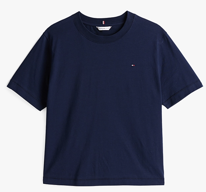 [S] TOMMY HILFIGER LADIES CREW NECK TEE,NAVY, 76J4869-410 (STH970)