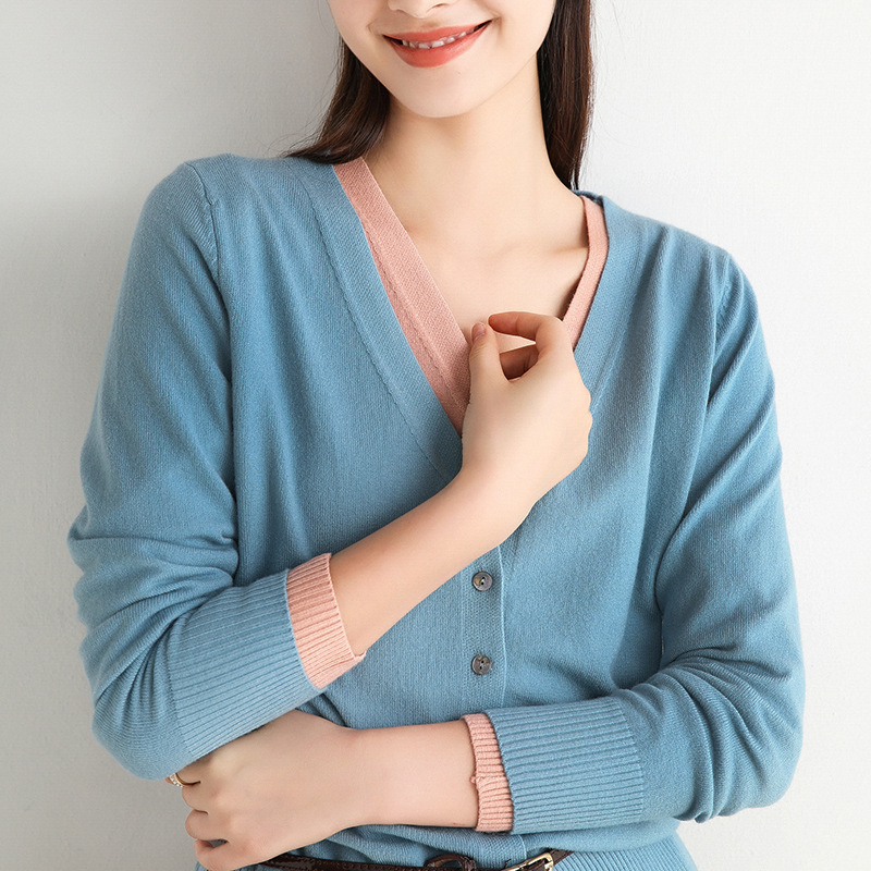 大V領開襟針織外套 十二色