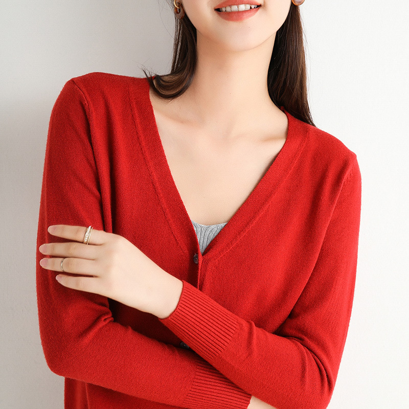 大V領開襟針織外套 十二色