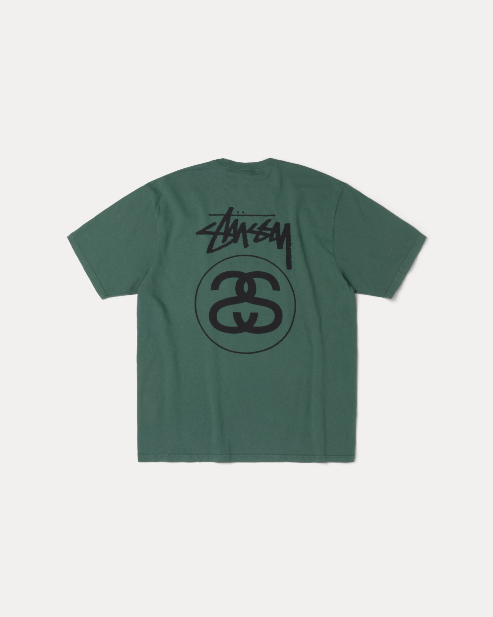 2025AW STUSSY STOCK LINK TEE PIGMENT DYED 左胸字體 背後 雙 LOGO 水洗 短T 現貨 1905118