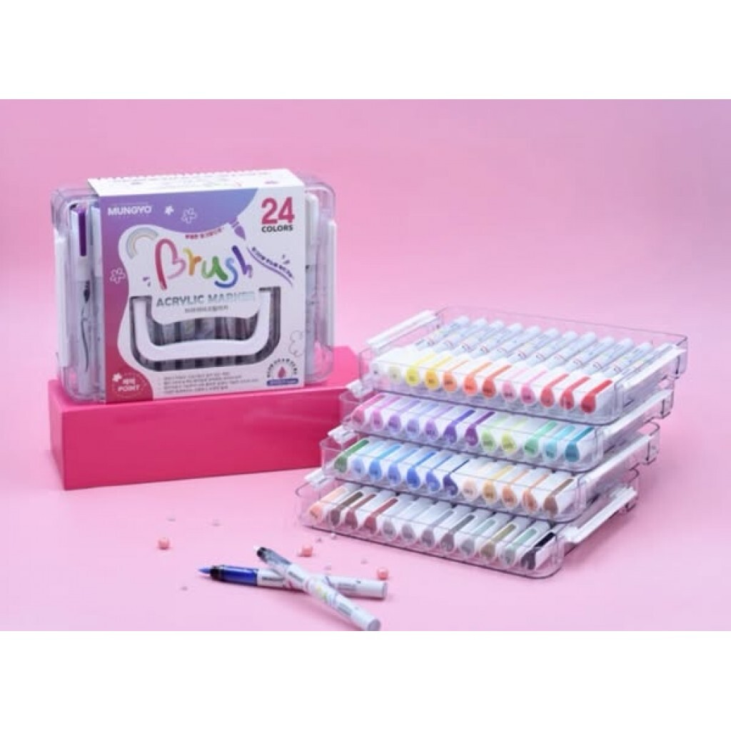 (預購商品 9/12收單)  韓國 MUNGYO 水彩感壓克力彩繪筆-24色