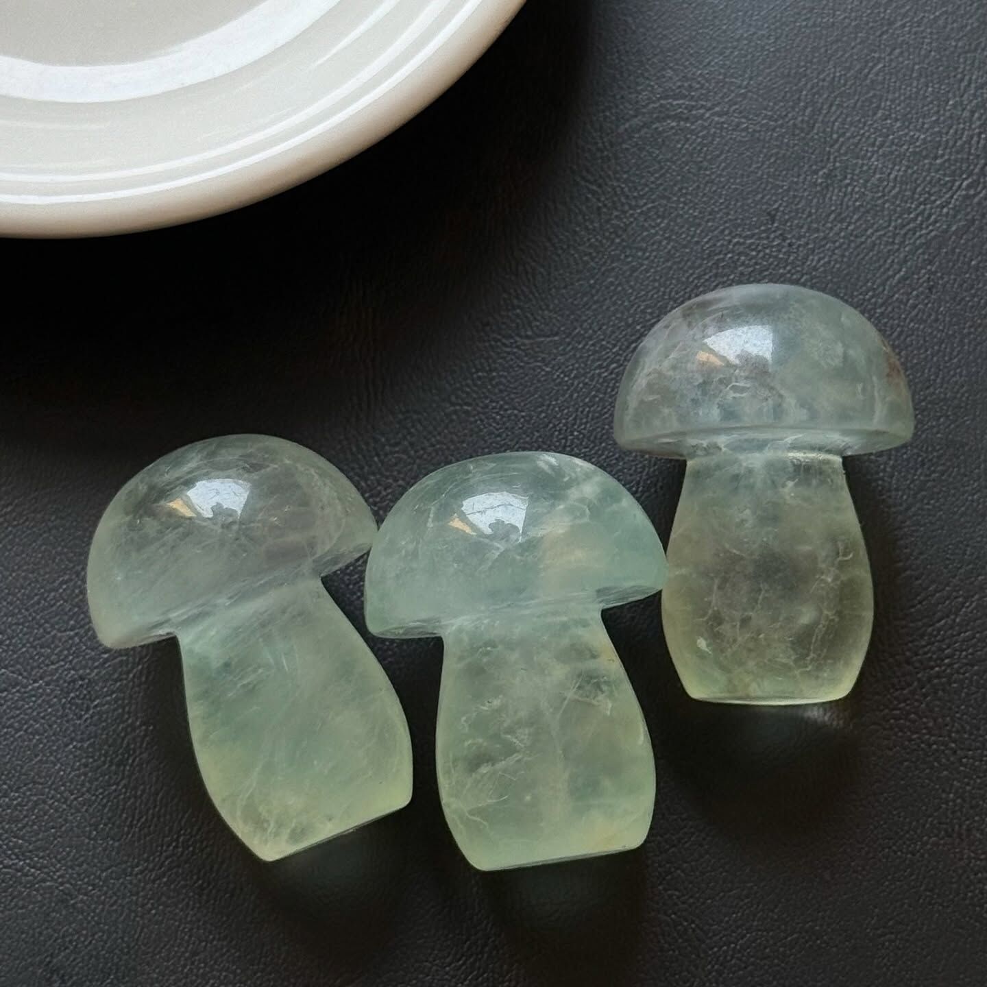 [原石] 綠螢石 蘑菇 水晶擺飾