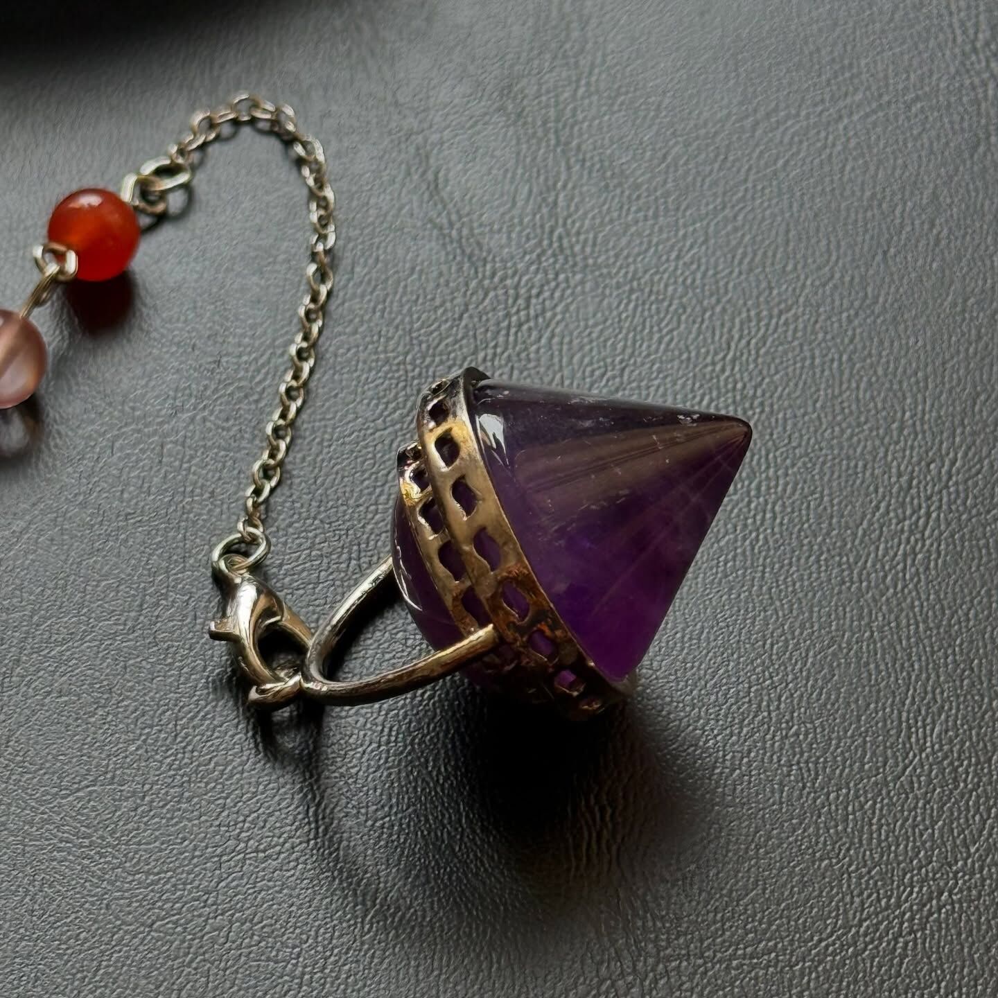 [原石] 紫水晶 七脈輪水晶靈擺