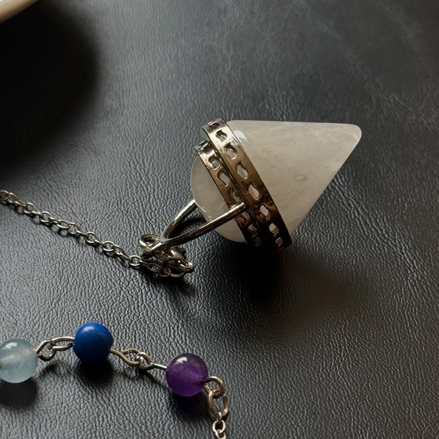 [原石] 白水晶 七脈輪水晶靈擺