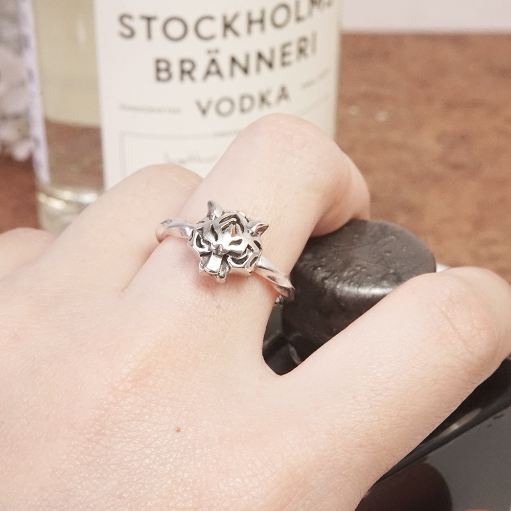 老虎銀戒 寬版方扭戒 925純銀戒指