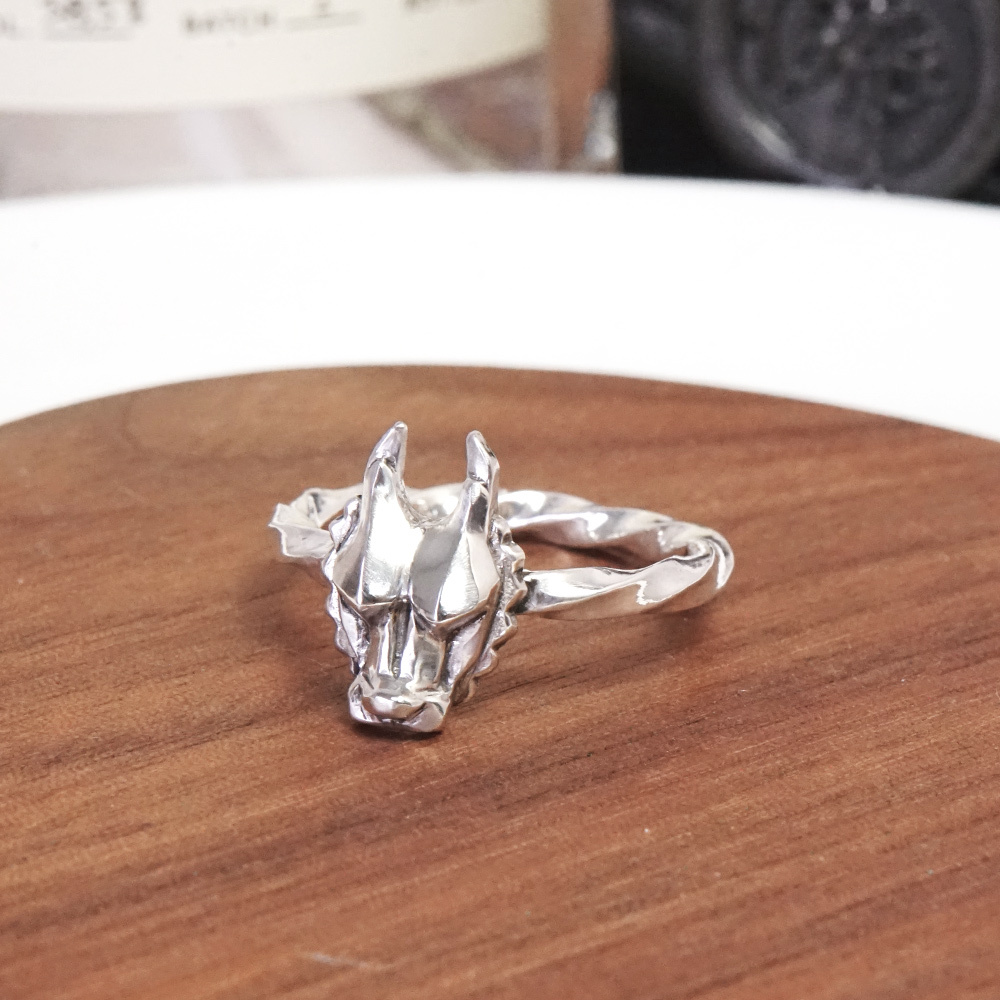 祥龍獻瑞 寬版方扭戒 925純銀戒指