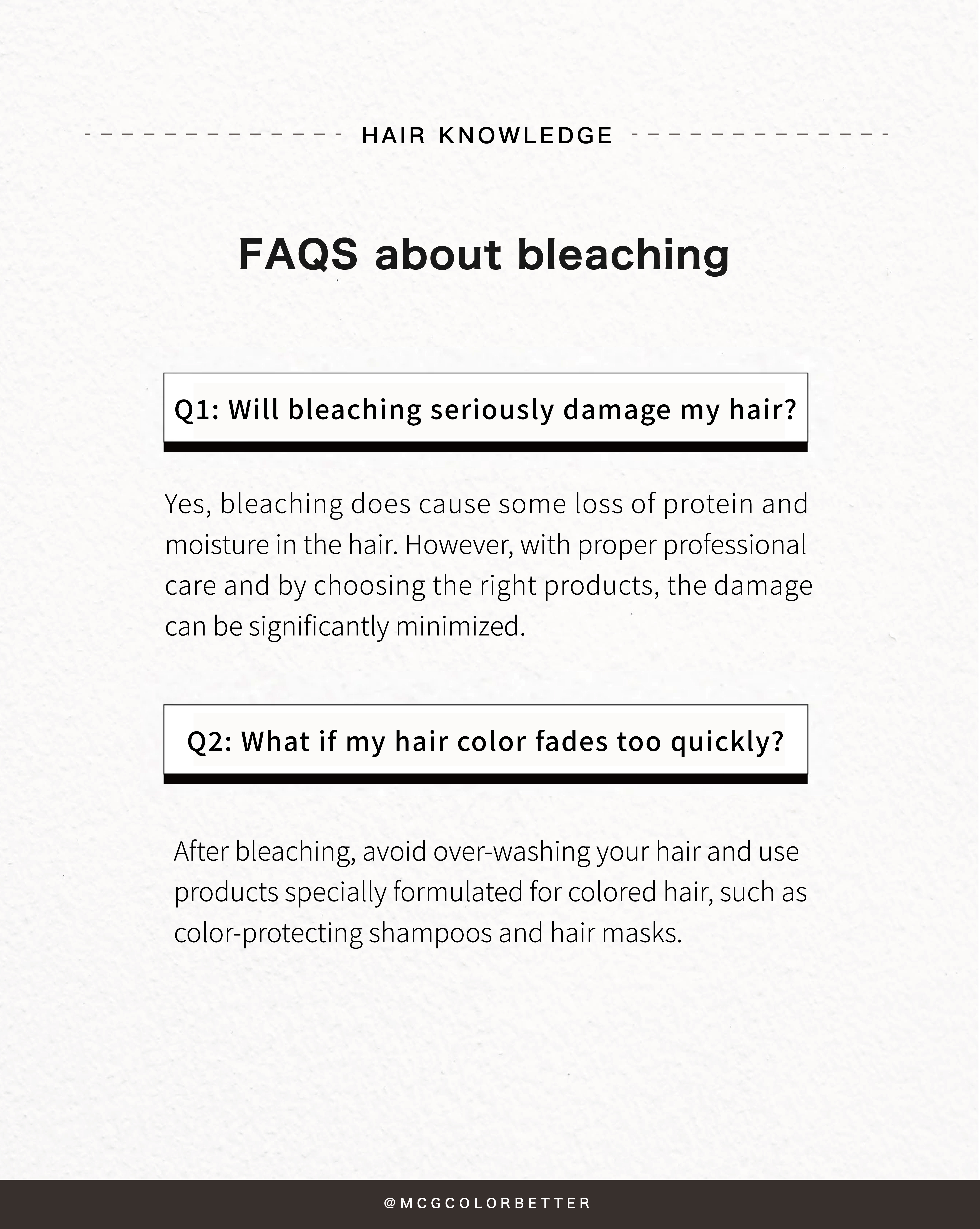 FAQS about bleaching