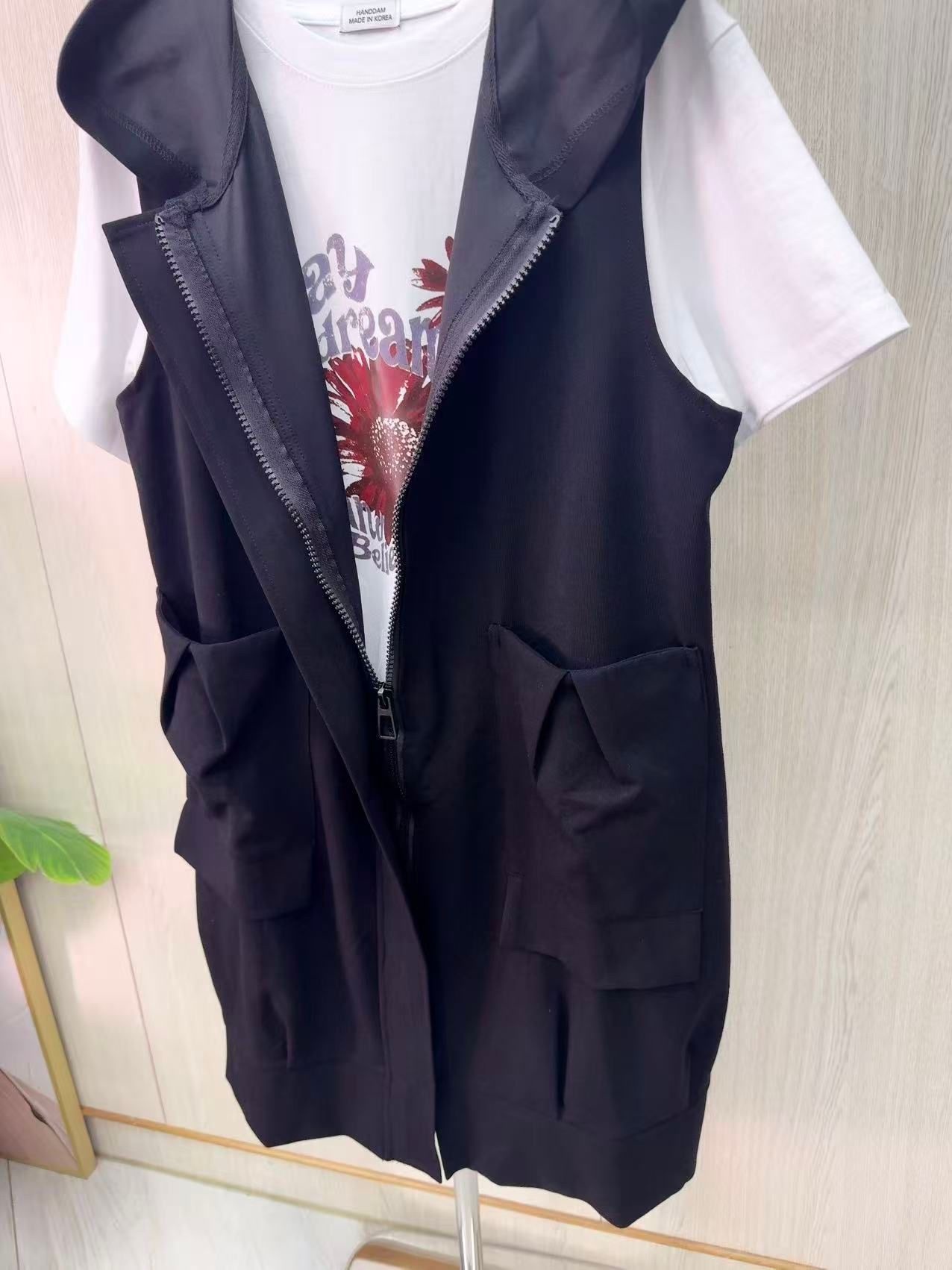 韓國型格長背心外套～106R