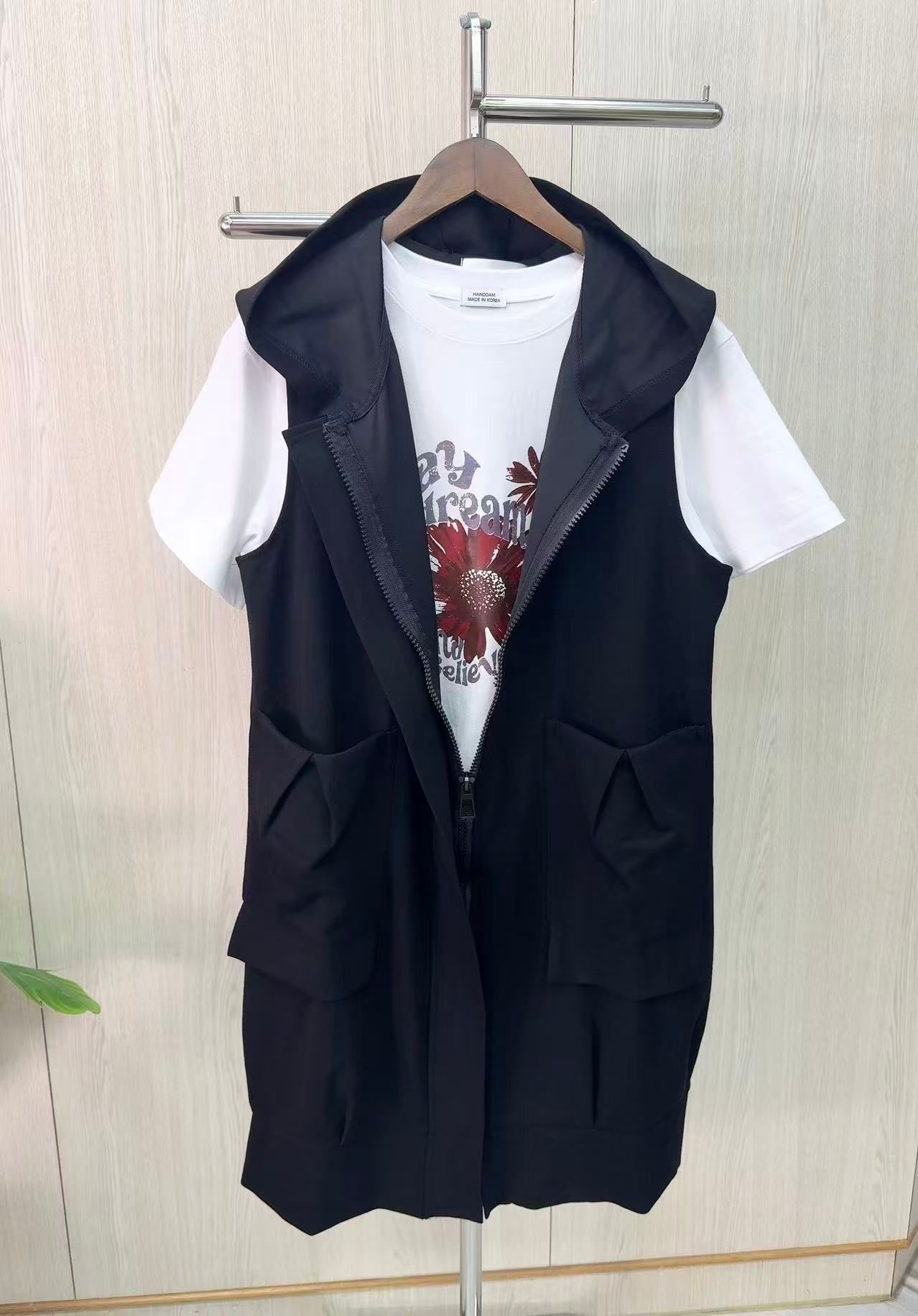 韓國型格長背心外套～106R