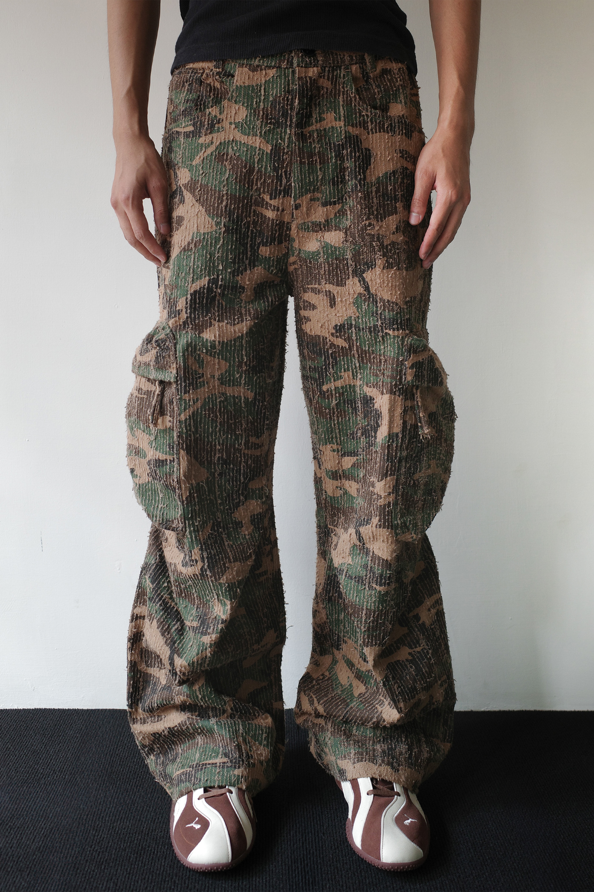 Anonymous Talking｜F25-P07 – Camo Cargo Pants (Beige)