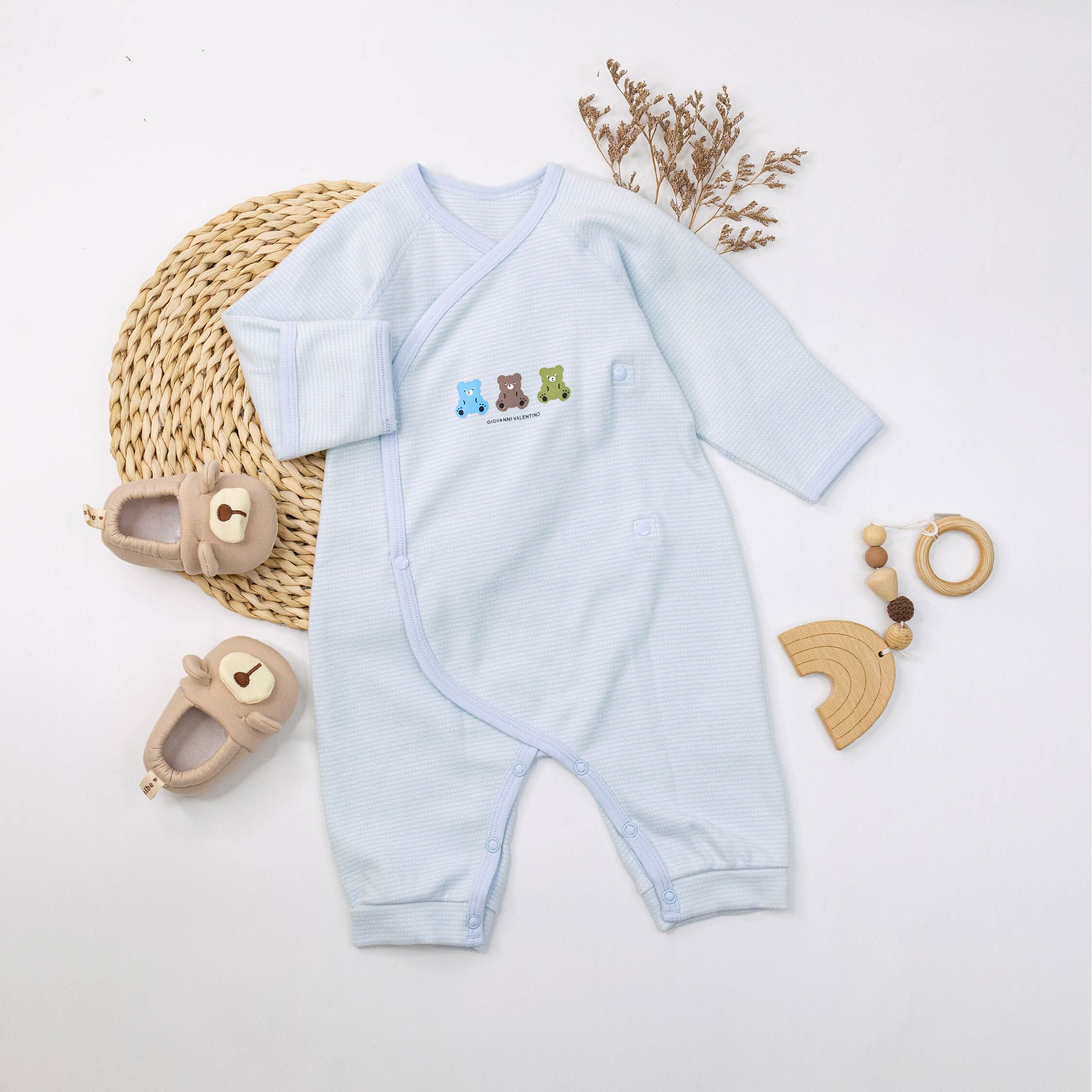 范侖鐵諾【32575】小熊軟糖細格紋舒適蝴蝶裝/蝴蝶衣＊二色