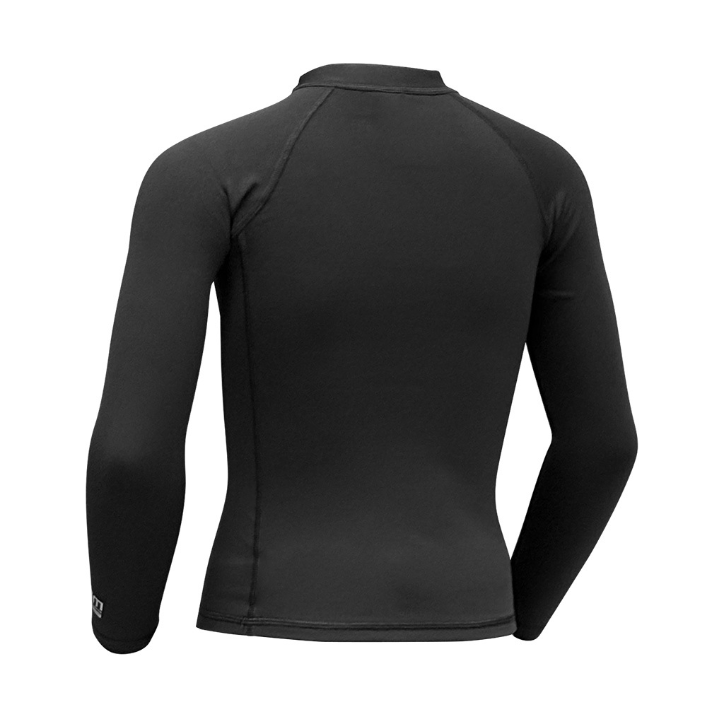 1mm 兒童抗水抓毛游泳保暖上衣 (前半拉鏈) - 黑