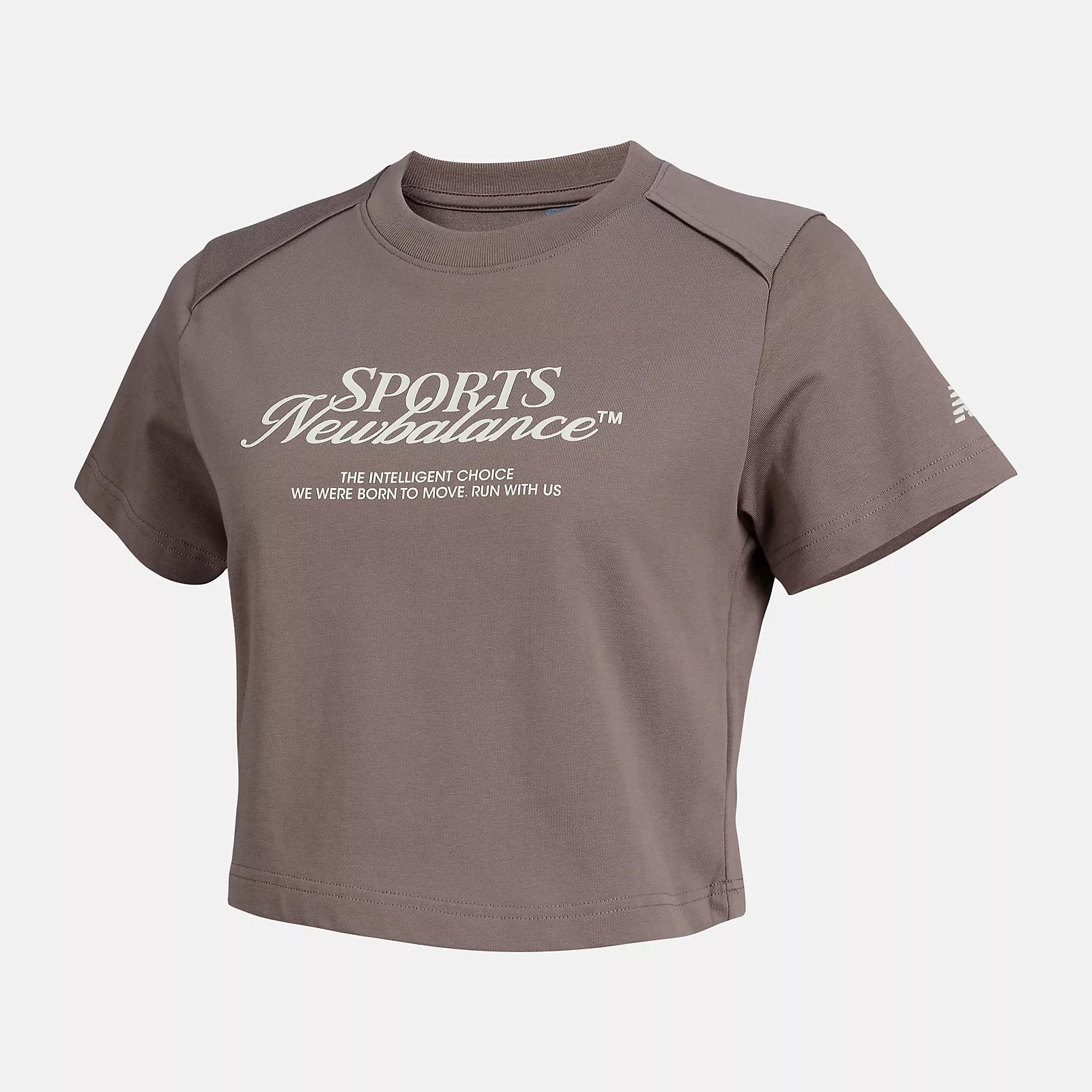 NEW BALANCE 短T SDS 咖啡棕 短版 上衣 女 AWT53305EAS