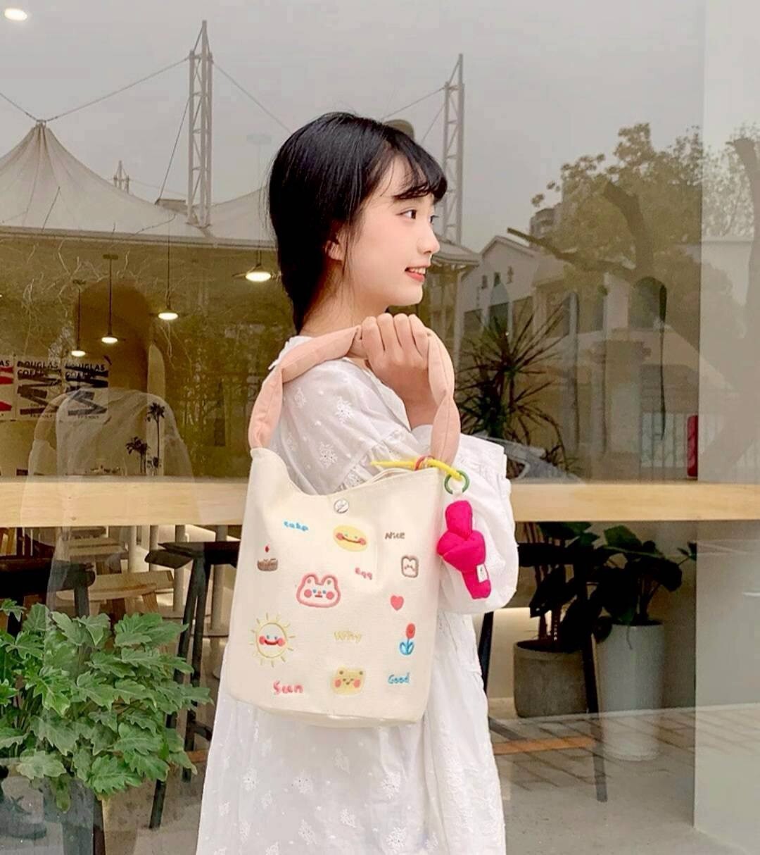 ❤刺繡水桶手提包-WX0597