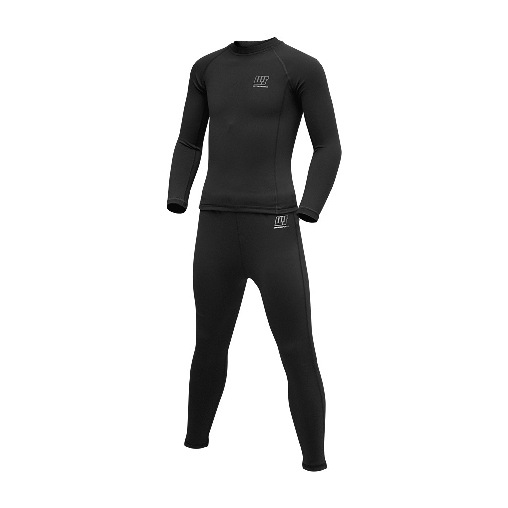 1mm 兒童低領抗水抓毛游泳保暖套裝 - 黑