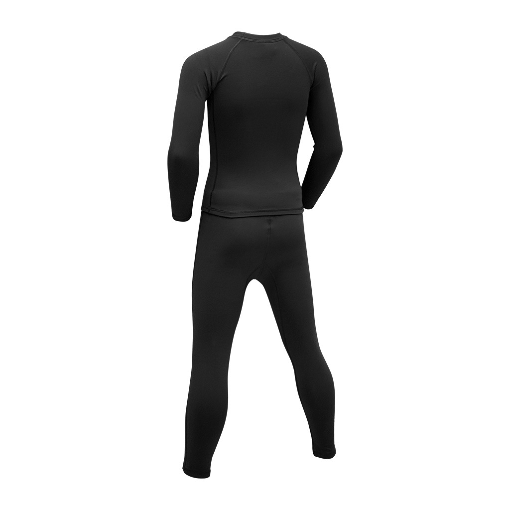 1mm 兒童低領抗水抓毛游泳保暖套裝 - 黑