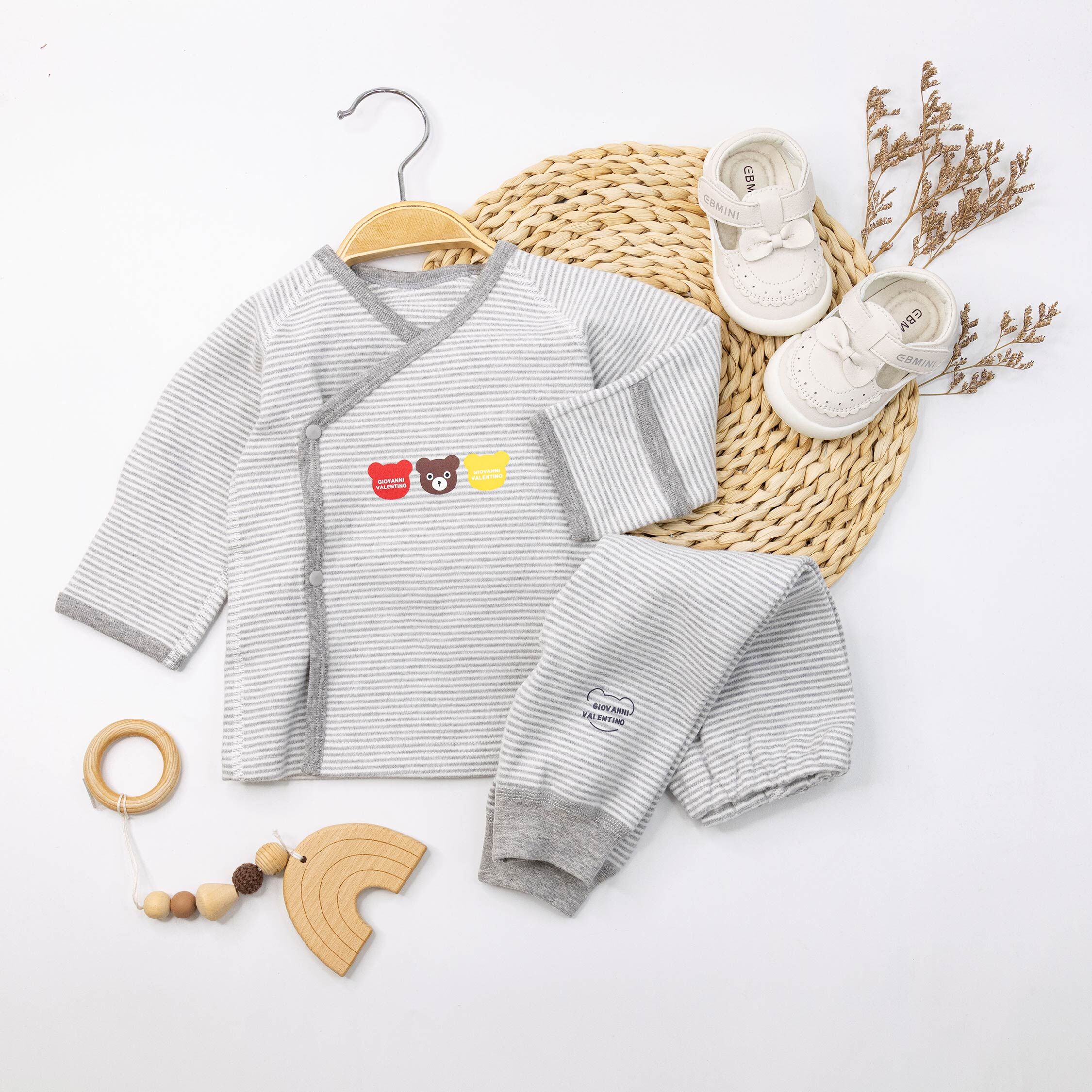 范侖鐵諾【32586】可愛小熊舒適條紋肚衣＊二色