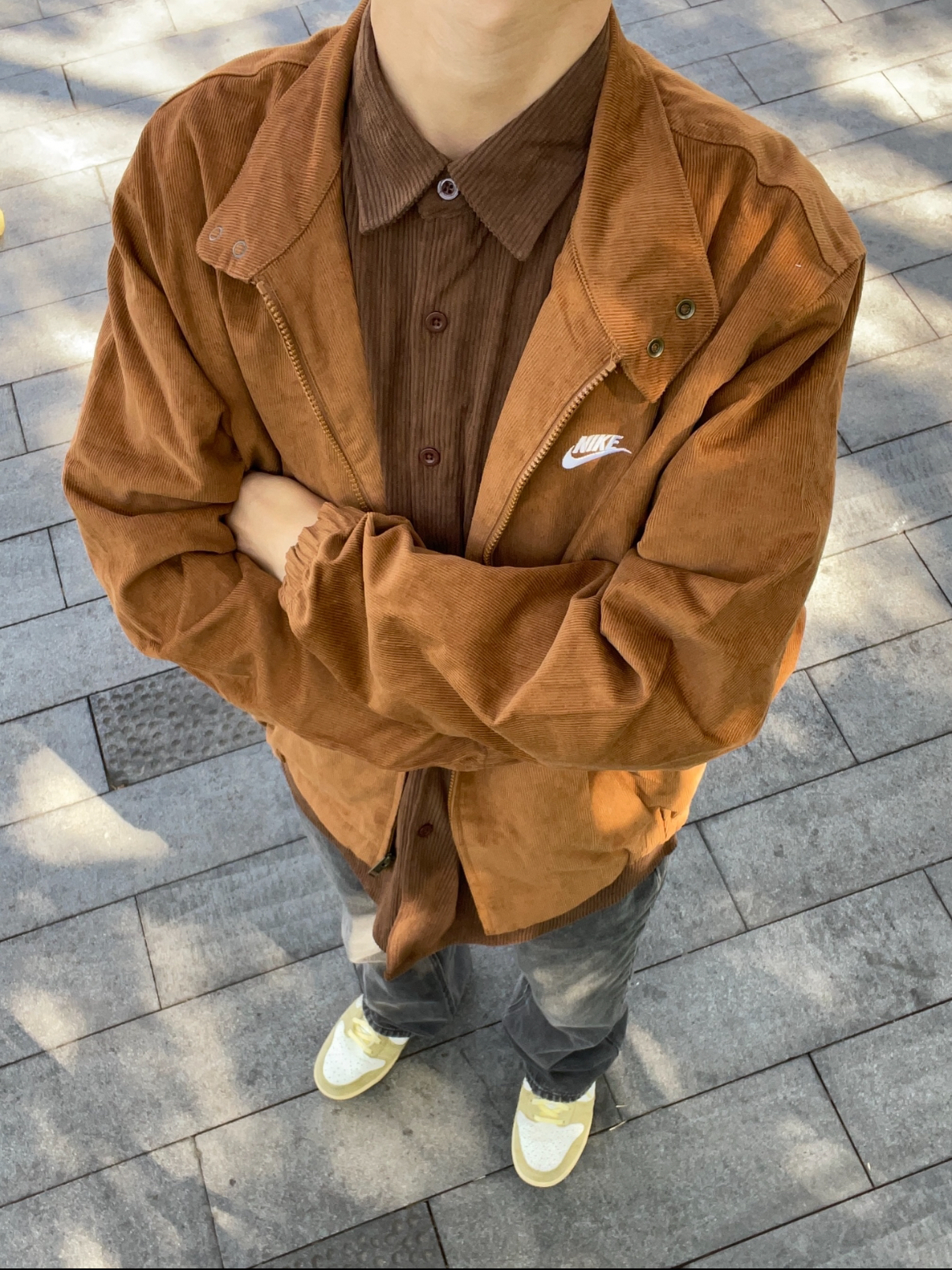 Nike Sportwear 立領燈心絨外套 橘棕色 棕色 燈芯絨 直條紋 寬鬆 男女款 FZ0632-281/預購
