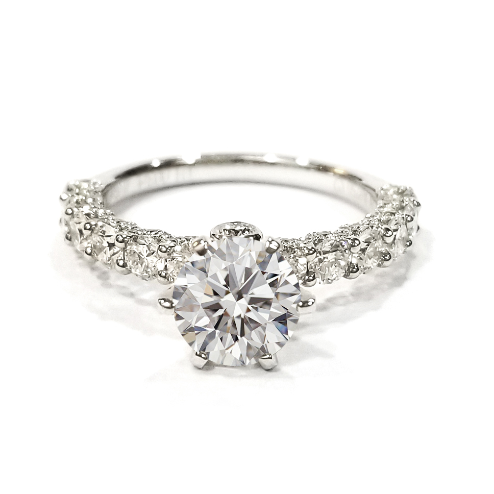 18K白金 1卡實驗室培育圓形鑽石戒指