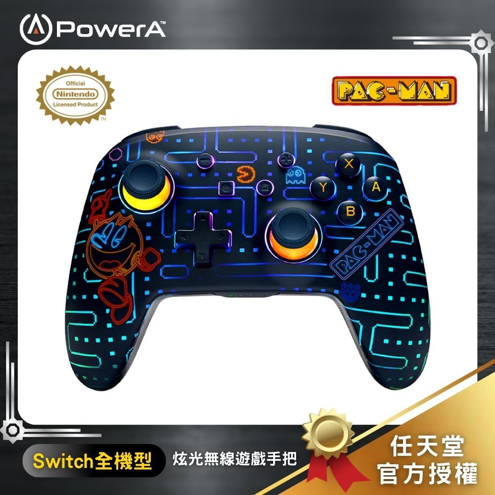 【PowerA】|任天堂官方授權|增強款無線遊戲手把(NSGP0458-01)-炫光小精靈