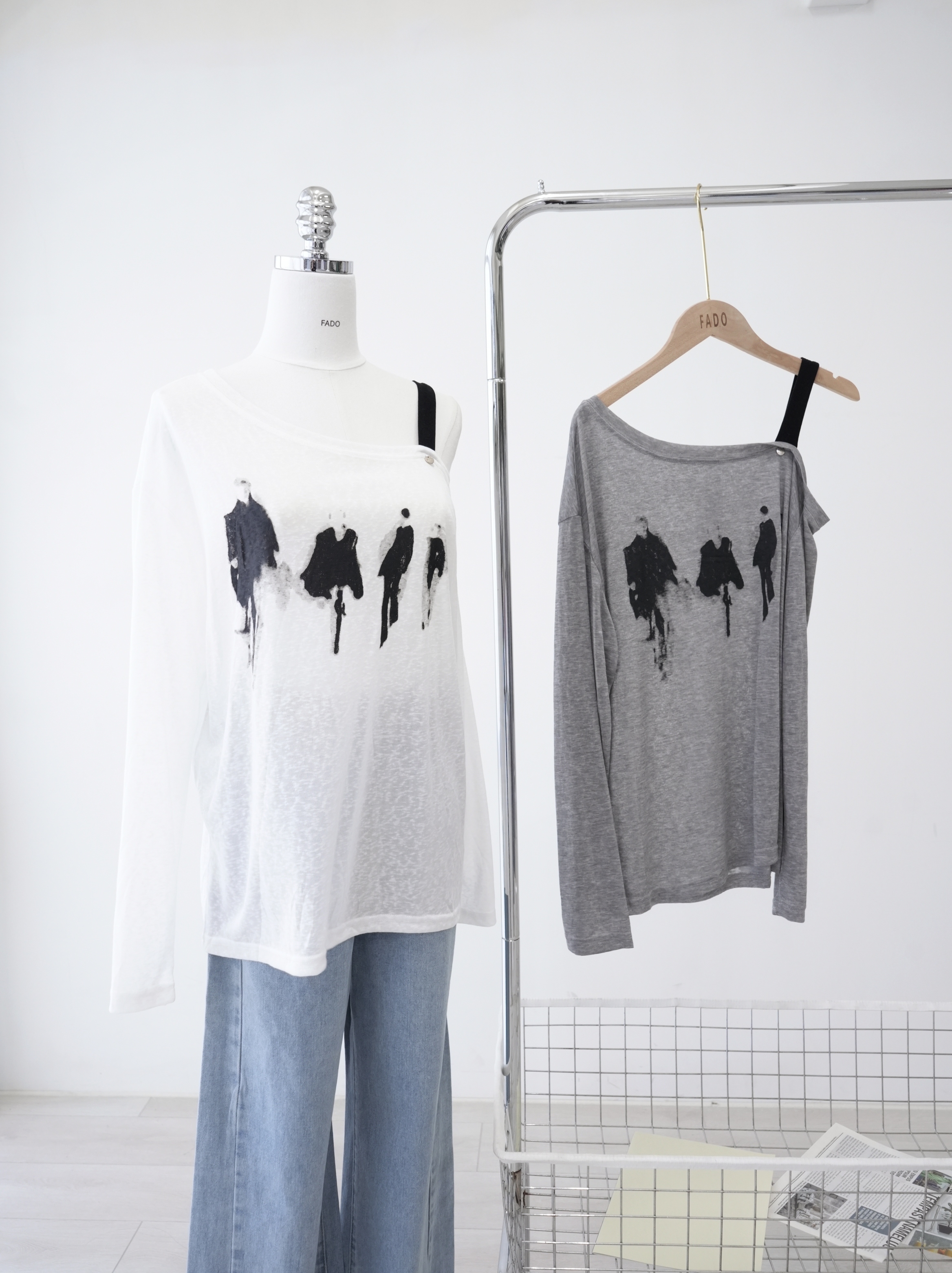 法朵Fado shop｜慵懶系 / 單肩吊帶防曬薄針織透膚衫 0213220 二色