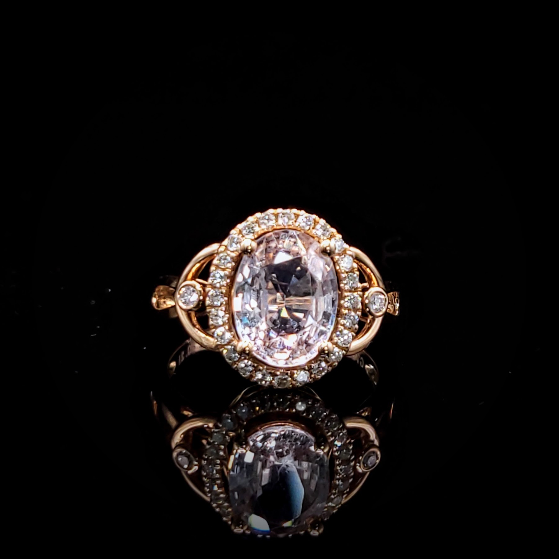 18K Rose Gold 2.72ct Sapphire and Diamond Ring