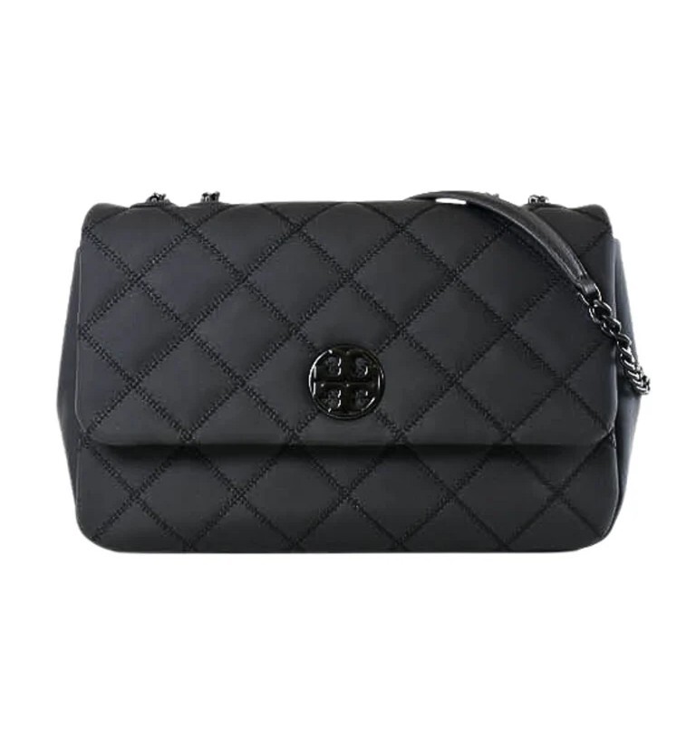 [S] TORY BURCH BLACK WILLA MATTE SHOULDER BAG, 149681-001 (STB707)