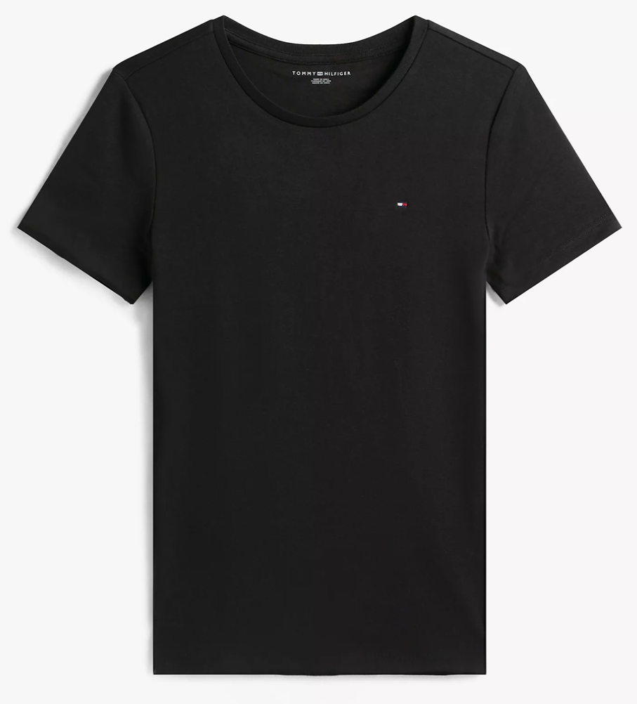 [S] TOMMY HILFIGER LADIES CREW NECK FAVORITE TEE,BLACK, 76J4869-001 (STH1031)