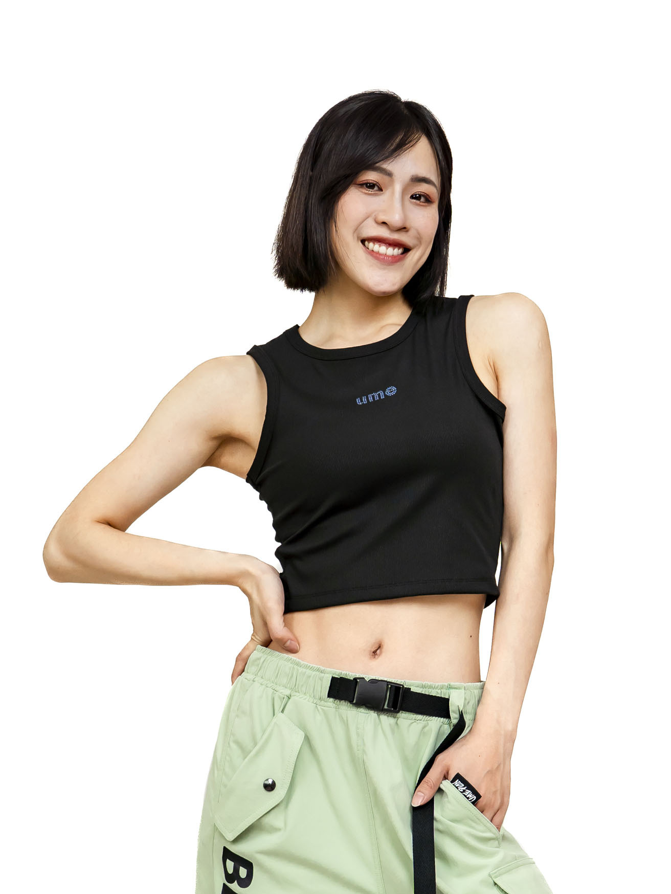 羅文短版背心 黑 S0036B