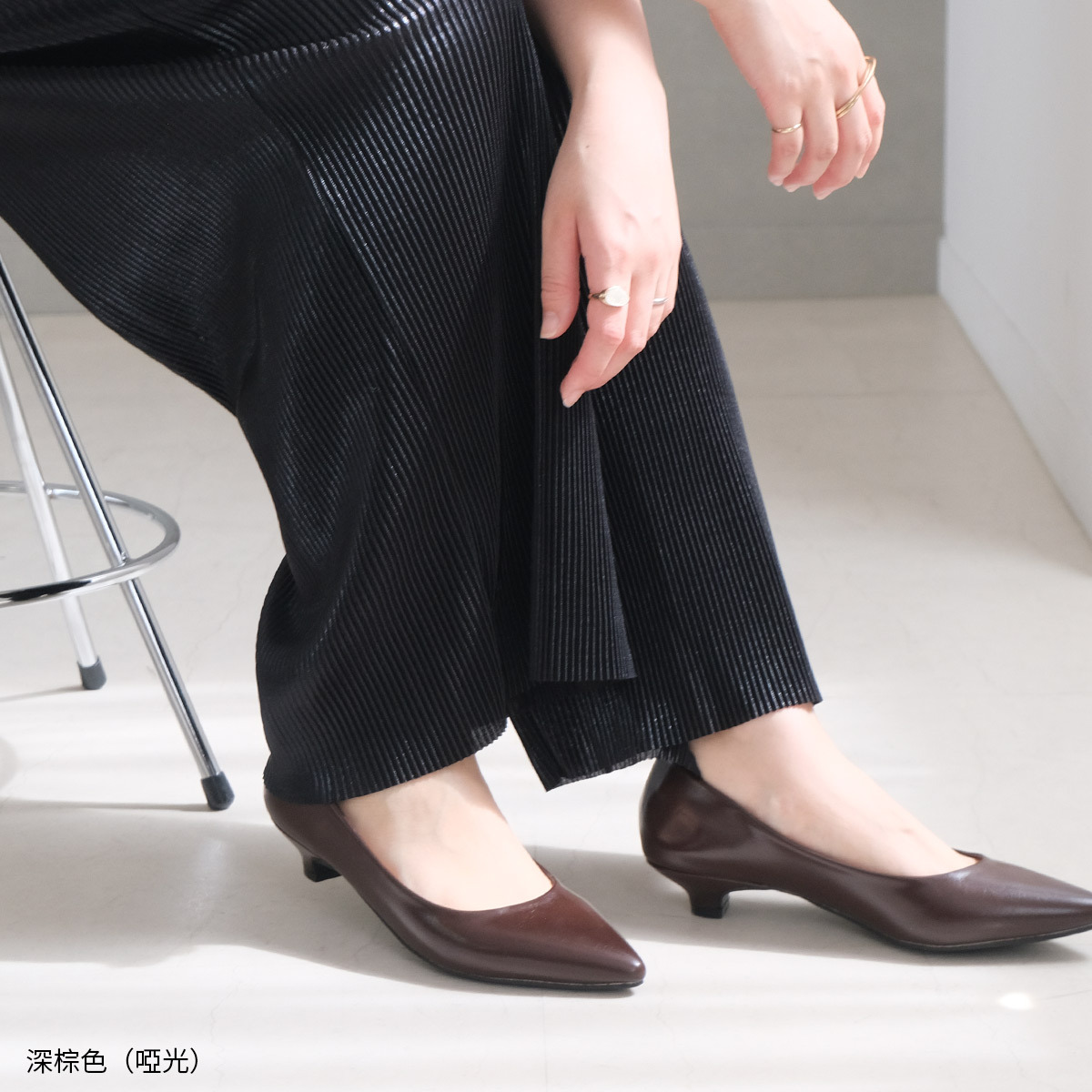 健步如飛尖頭 3 公分高跟鞋｜秋冬色【CX2413】