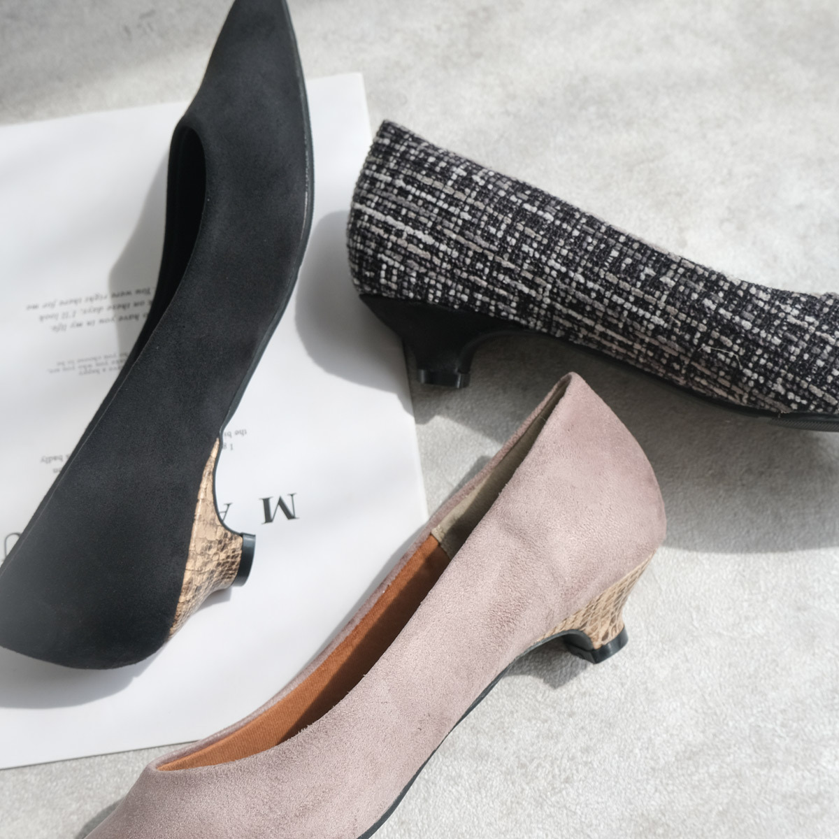 健步如飛尖頭 3 公分高跟鞋｜秋冬色【CX2413】