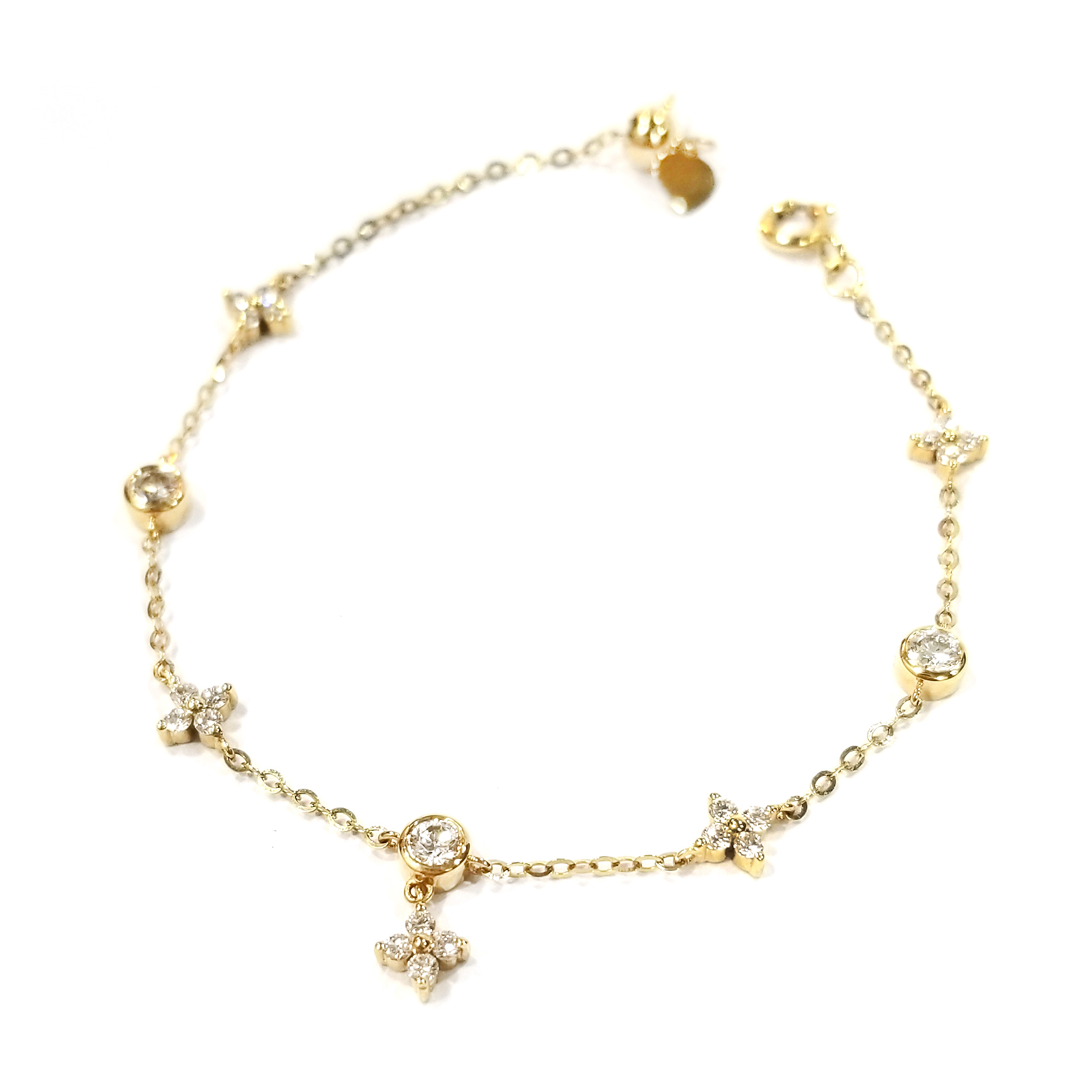 18K黃金 實驗室培育鑽石手鏈