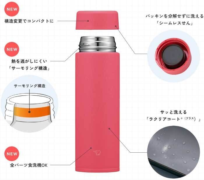 保溫杯480ml 不鏽鋼保溫瓶(可放洗碗機)  (紅色 RM)