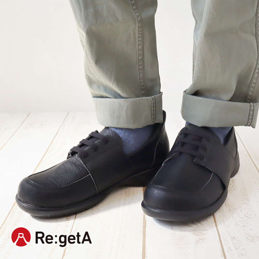 大阪樂步健康鞋 Re:getA-sutton套入式紳士鞋 R403M(BLK-黑色)