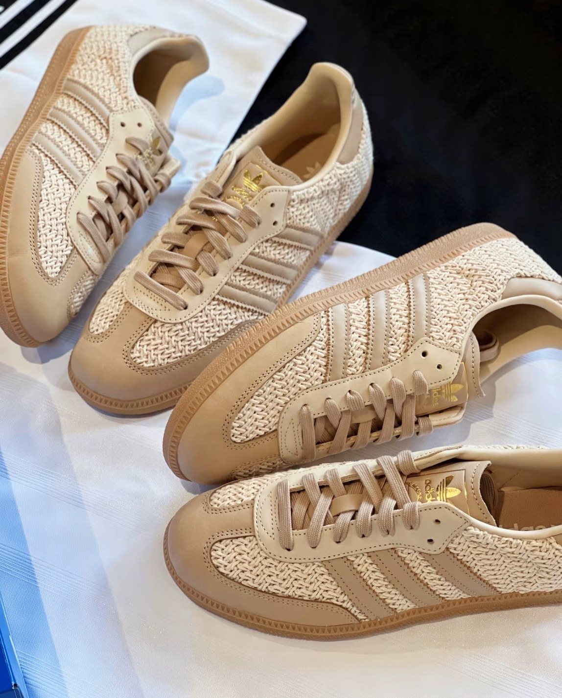 Adidas Samna OG 卡其色 奶茶色 編織  焦糖底 女鞋 JR9446