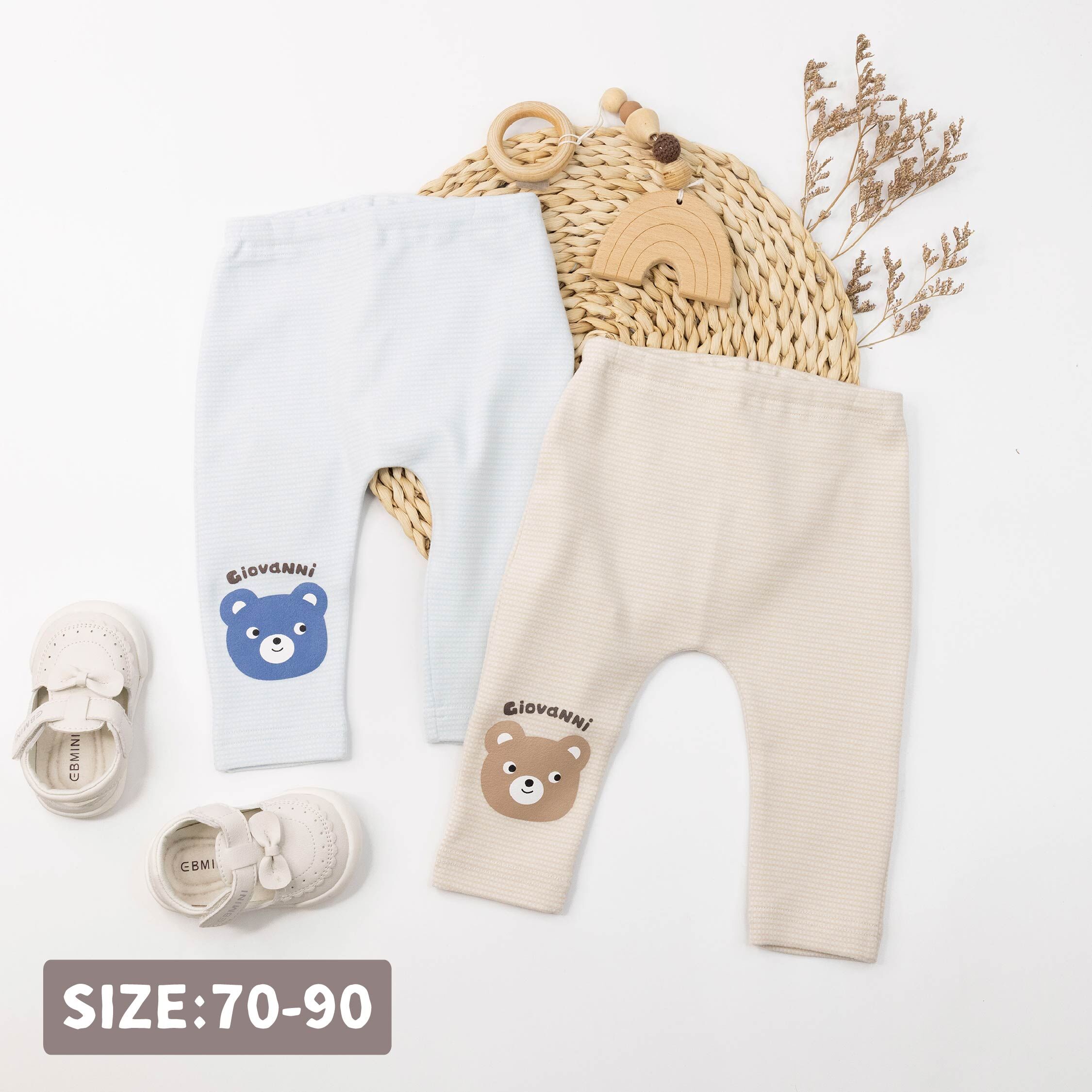 范侖鐵諾【32588】微笑大熊頭細格紋初生褲＊二色