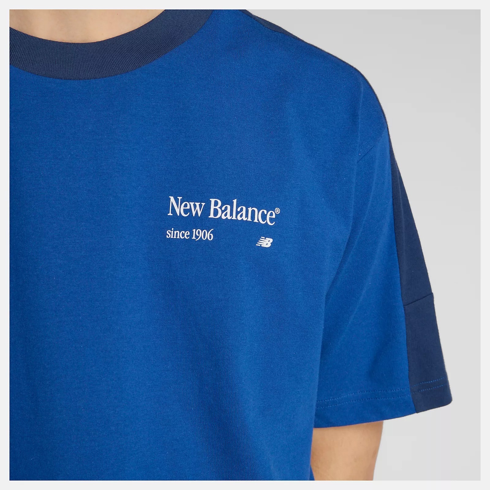 NEW BALANCE 短T NB 寶藍 棉質 短袖 上衣 男 MT53501GAB