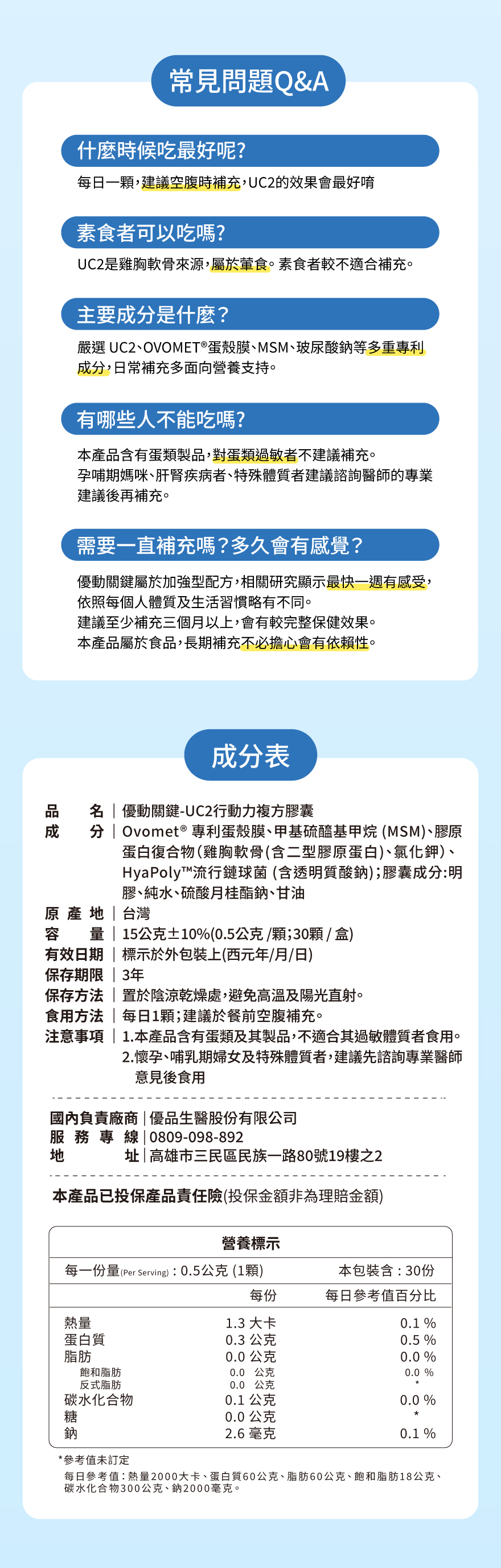 關節保健品常見問題及成分