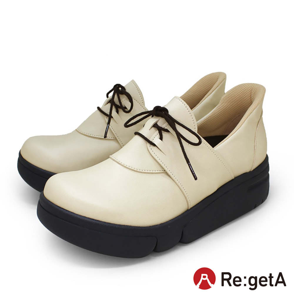 大阪樂步健康鞋 Re:getA 厚底輕量綁帶休閒鞋 RE167 (IVO-象牙白色)