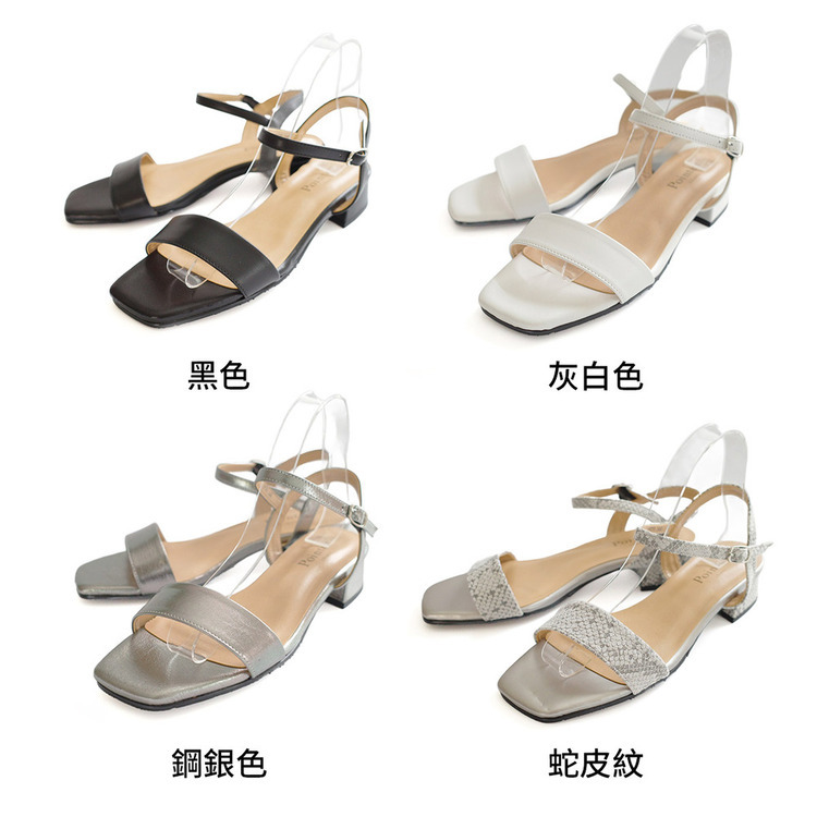 復古美型 日本製真皮方頭涼鞋【PO1070】