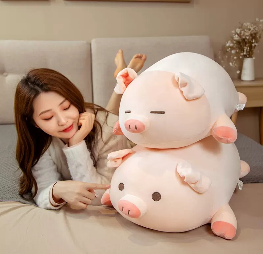 可愛嘟嘟豬毛絨抱枕