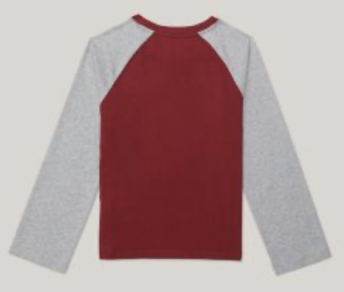 [S] TOMMY HILFIGER KID'S LONGSLEEVE TEE,ROUGE MULTI, 7IJ444I-601 (STH912)